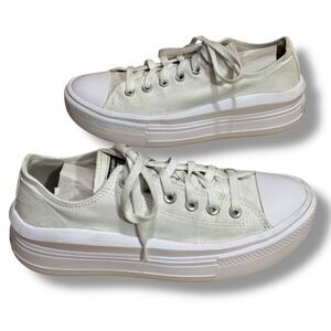 Converse Chuck Taylor All Star Move Platform Low Top White Canvas Sneakers 9